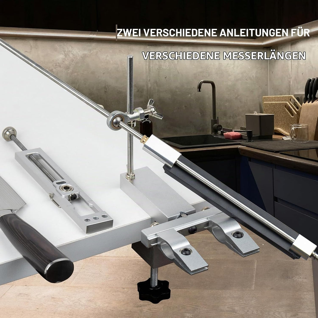 CWOVRS Messerschärfsystem, 360° Dual Klemmensystem Schnellspann-C-Klemme Messerschleifer, 2-fach Win