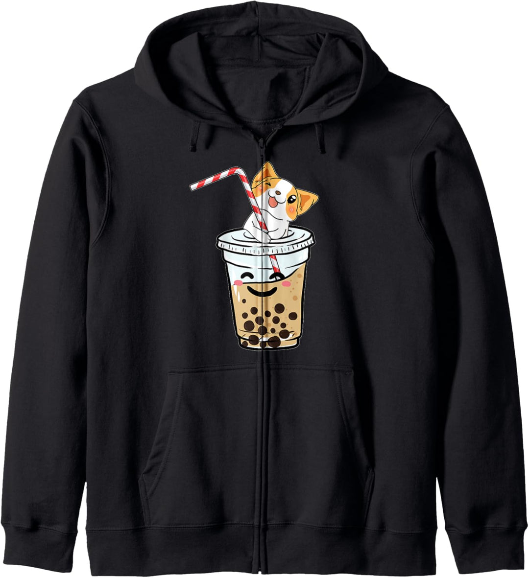 Süsser Corgi-Blasentee boba walisischer Hund als Geschenk Kapuzenjacke