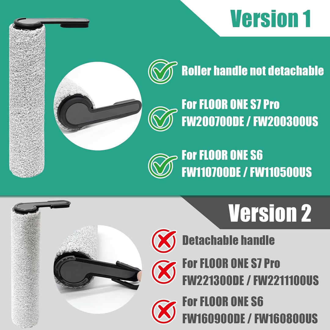 Walzenbürste Zubehör für Tineco Floor One S7 Pro /S6 Staubsauger-Ersatzteile(Version 1), 2 Bürstenro