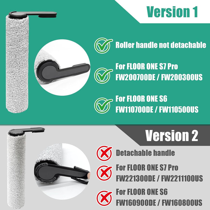 Walzenbürste Zubehör für Tineco Floor One S7 Pro /S6 Staubsauger-Ersatzteile(Version 1), 2 Bürstenro