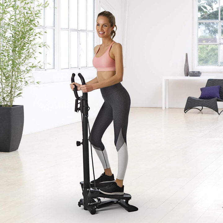 VITALmaxx Fitnesstrainer Swing Stepper mit 2 Expanderbändern | Trainiert die Beinmuskeln und fördert