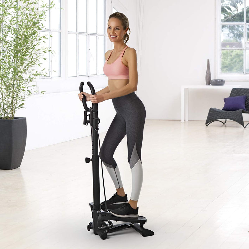 VITALmaxx Fitnesstrainer Swing Stepper mit 2 Expanderbändern | Trainiert die Beinmuskeln und fördert