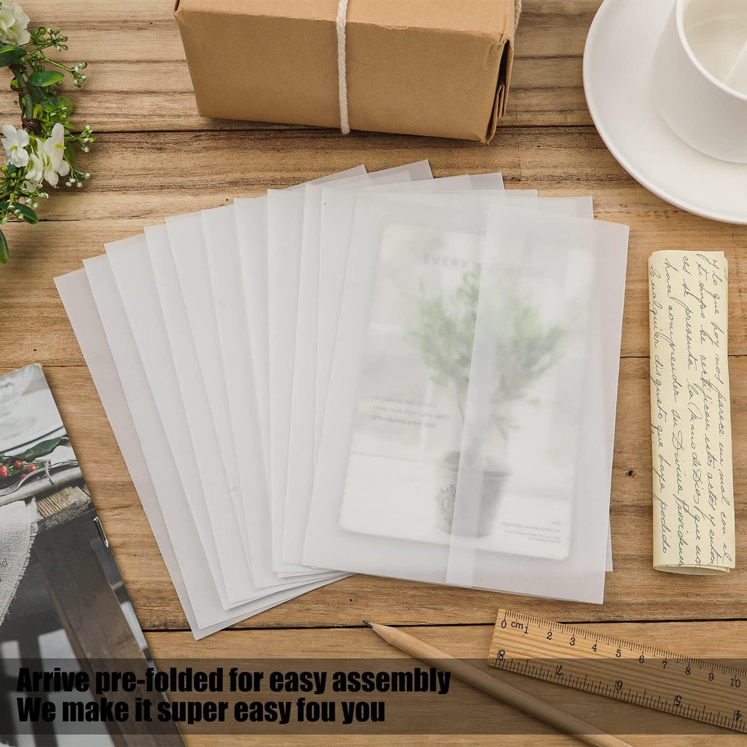 75 Stück Vorgefaltet Pergamenthüllen für Einladungen, 13x18cm Pergamentpapier für Hochzeitseinladung