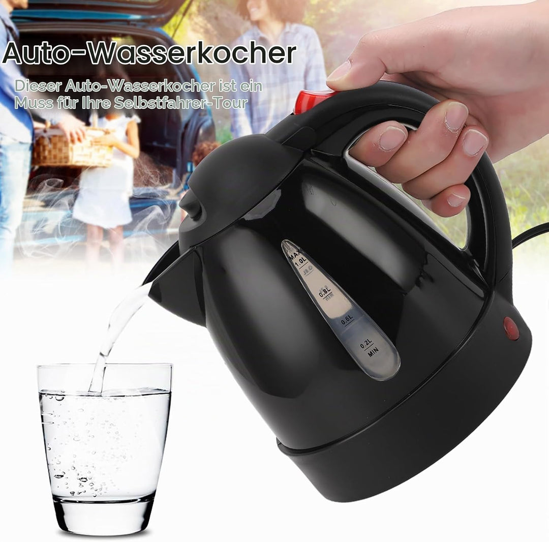 Auto Wasserkocher, 24V 1000ml Tragbare Reisewasserkocher Auto LKW Wasserkocher mit Zigarettenanzünde
