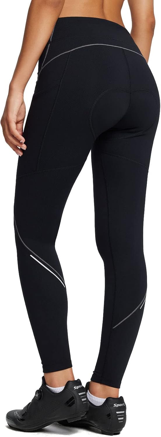 baleaf 4D Gepolstert Winter Fahrradhose Damen Warm Winddicht | Fleece Gefütterte, Wasserdicht Winddi