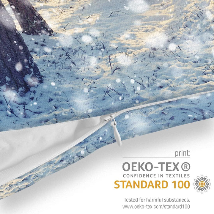 VOID Winterwald Schnee Kissenbezug Kissenhülle Sofakissen Kissen Deko Weihnachten Winter Weihnachtsd