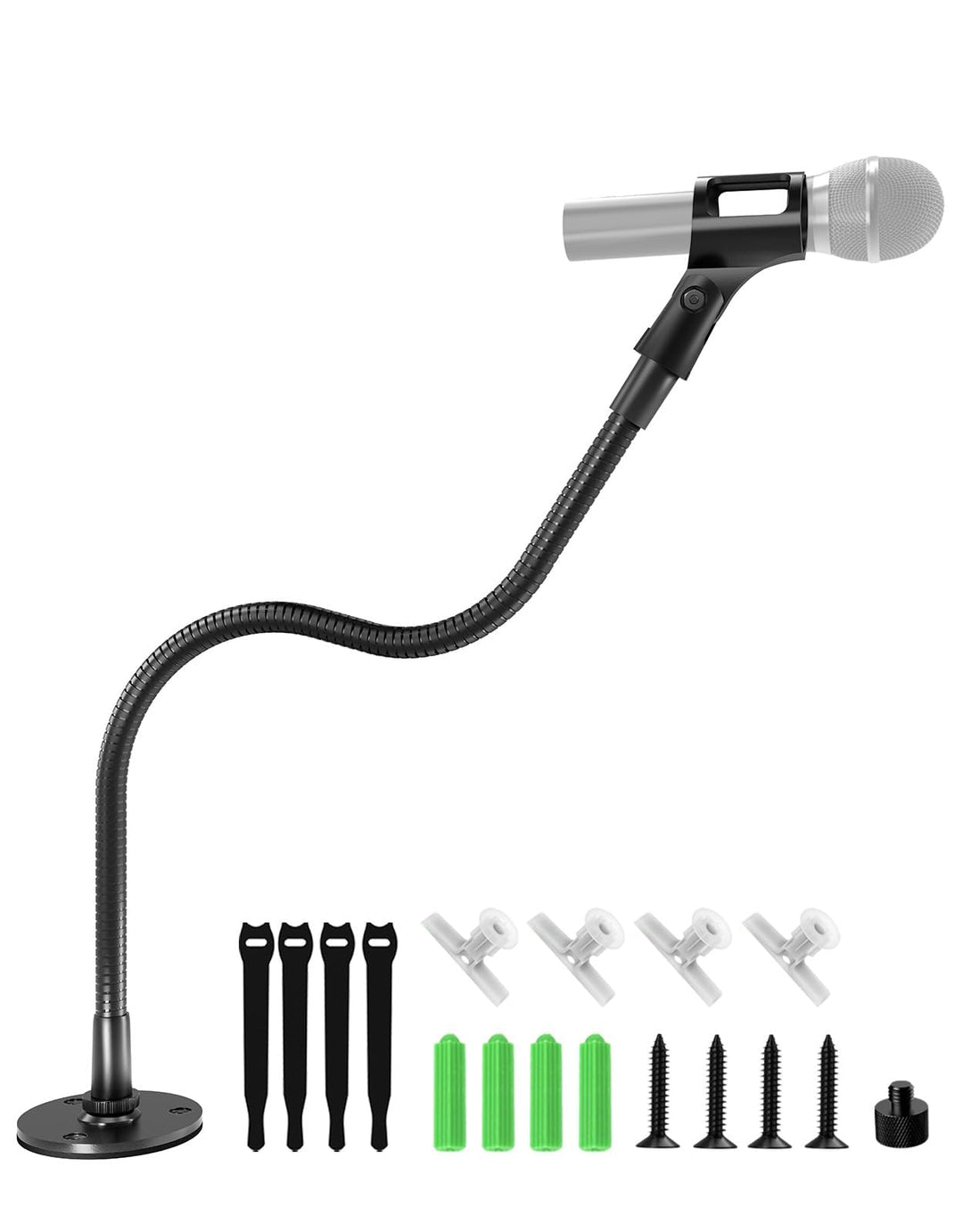 48,3 cm Schwanenhals-Mikrofonständer, robuster, flexibler Mikrofonhalter mit Flanschhalterung, ideal