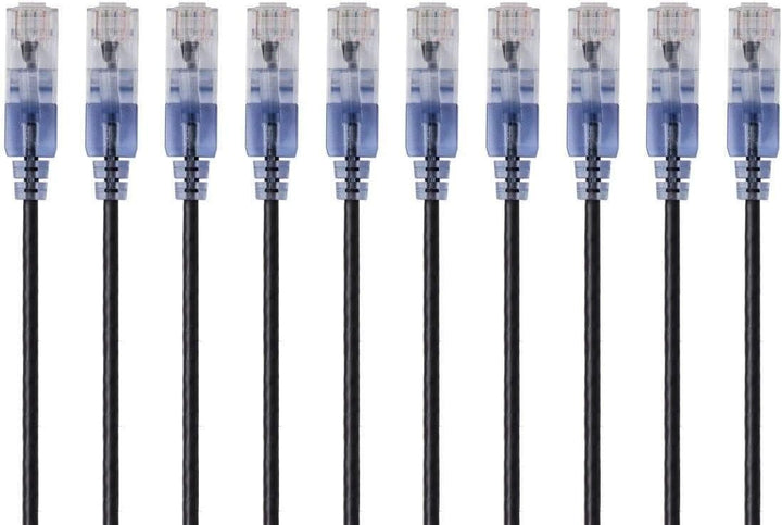 Monoprice Cat6A Ethernet-Patchkabel – 30 cm – Schwarz | Netzwerkkabel – RJ45, 550 MHz, UTP, reiner b