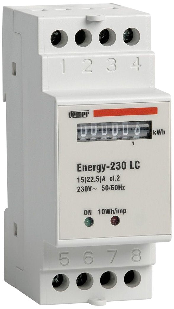 Vemer VN960100 Energiezähler Energie-230 Lc für einphasige Systeme, weiss