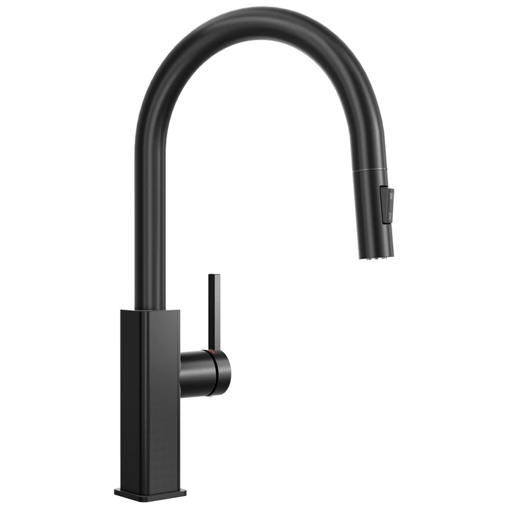 CECIPA Wasserhahn Küche Schwarz Ausziehbar, Küchenarmatur mit Brause Edelstahl, Spültischarmatur Hoc