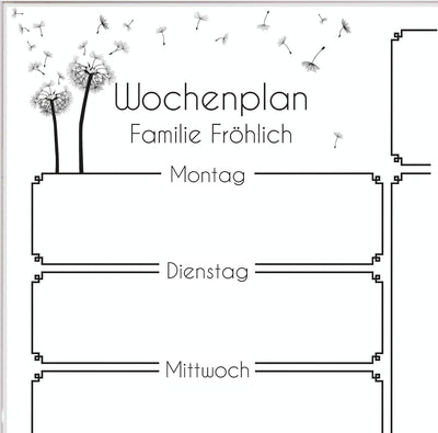 BANJADO Kalender beschreibbar aus Glas | Familienkalender 60cm x 40cm gross | Planer abwischbar mit