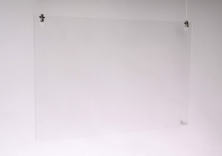 Queence | Hochwertiger Tröpfchenschutz aus Acrylglas zum Aufhängen | Hustenschutz für Empfangsbereic
