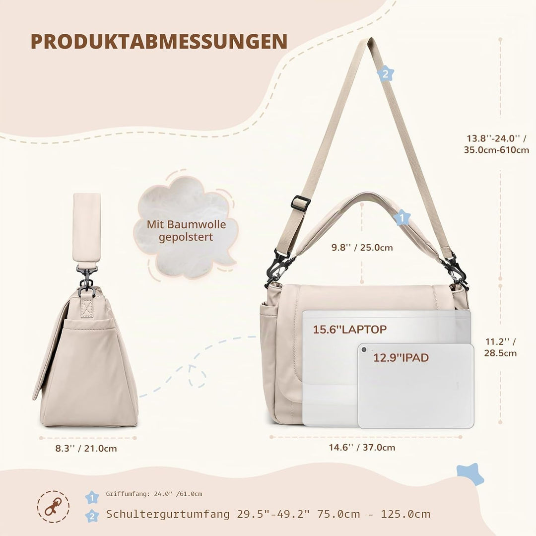 22L Puffer Wickeltasche Tragetasche, grosse Kapazität Baby Wickeltasche Reisetaschen Umhängetasche K