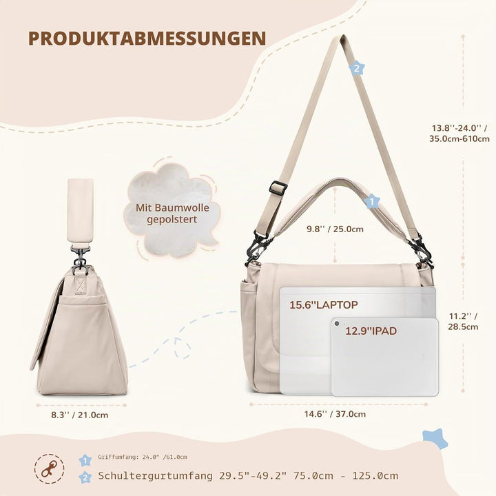 22L Puffer Wickeltasche Tragetasche, grosse Kapazität Baby Wickeltasche Reisetaschen Umhängetasche K