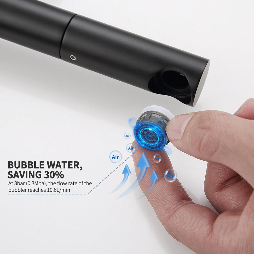 HOMELODY Waschtischarmatur Hoch mit 360°drehbarer Auslauf & Körper - Edelstahl Wasserhahn Bad mit 21