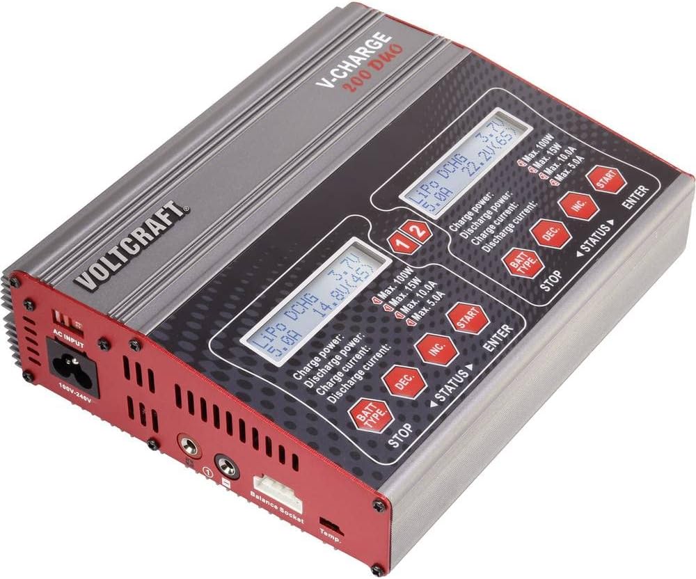 VOLTCRAFT V-Charge 200 Duo Modellbau-Multifunktionsladegerät 12 V, 230 V 10 A Blei, NiMH, NiCd, LiPo