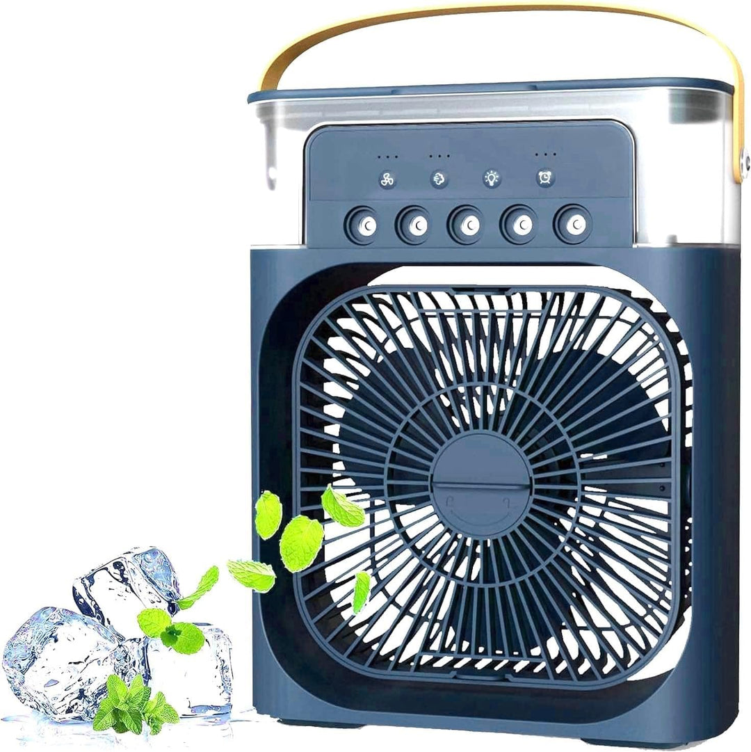 Tragbarer Klimaanlagen Ventilator,USB-betriebener Luftkühler, Luftbefeuchter,7 LED Luftkühler Klein