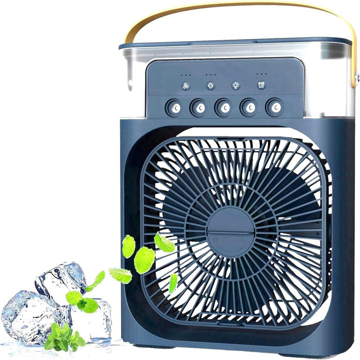 Tragbarer Klimaanlagen Ventilator,USB-betriebener Luftkühler, Luftbefeuchter,7 LED Luftkühler Klein