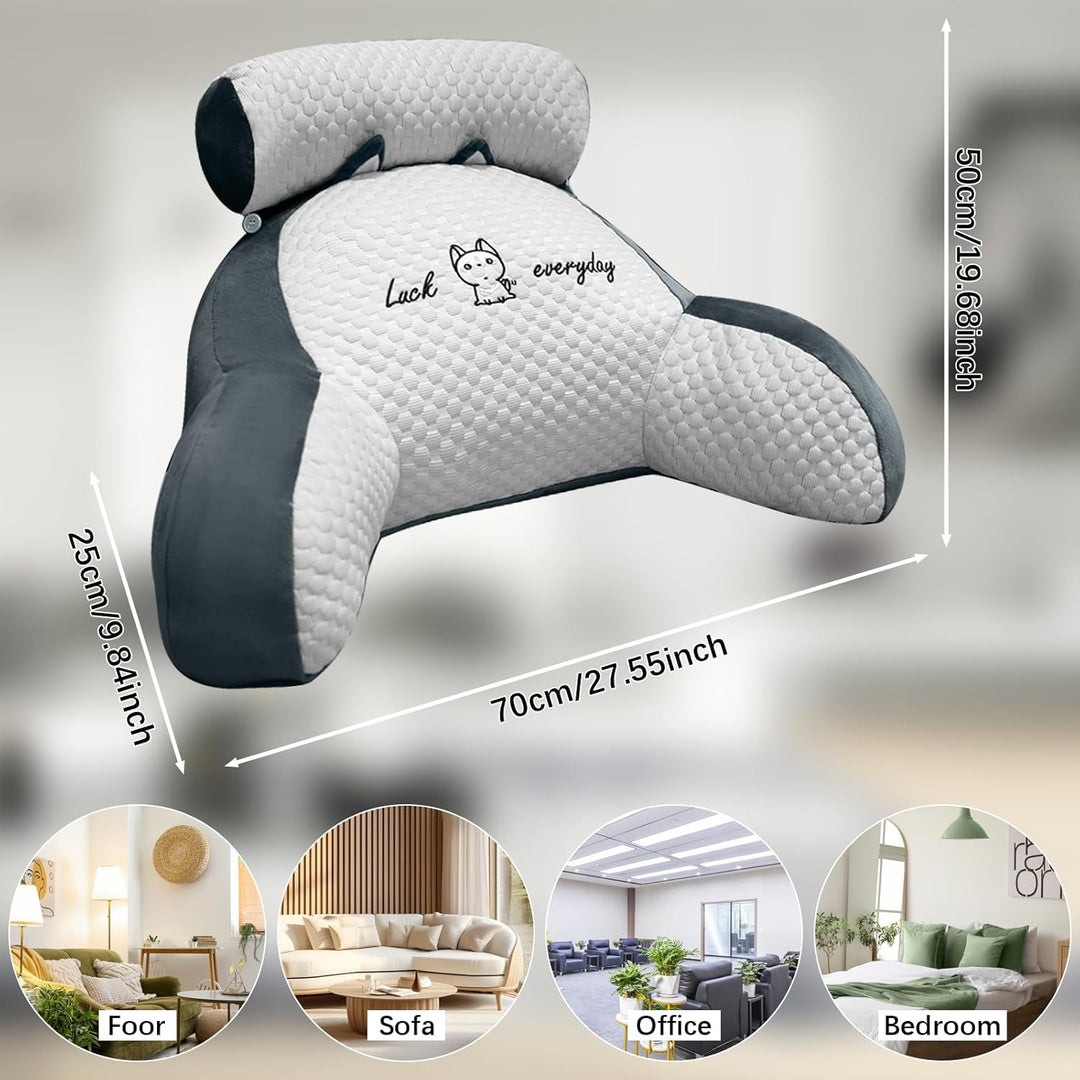 Lesekissen für Bett und Sofa, 70x50cm Gross Erwachsenen Rückenkissen, Komfortkissen Lesekissen mit A