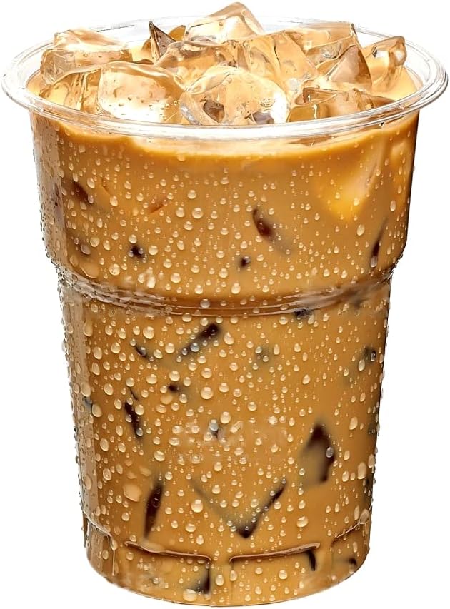 CWPACK Trinkbecher PP, Einwegbecher, Plastikbecher, Bierbecher Bubble Tea Becher klar, 600ml(22oz) Ø
