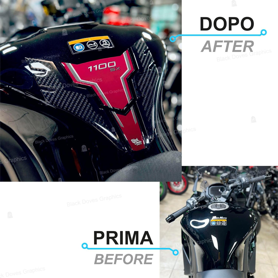Harzbeschichtete 3D-Aufkleber kompatibel mit KAWASAKI Ninja 1100 SX 2025 Metallic Matte Graphenestee
