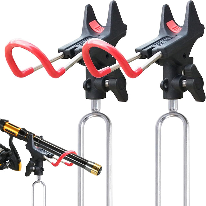 Leeko Rutenhalter, Angelrute Halter 2 Stück Edelstahl Universal Ruten Ständer 360°Verstellbar Angelr