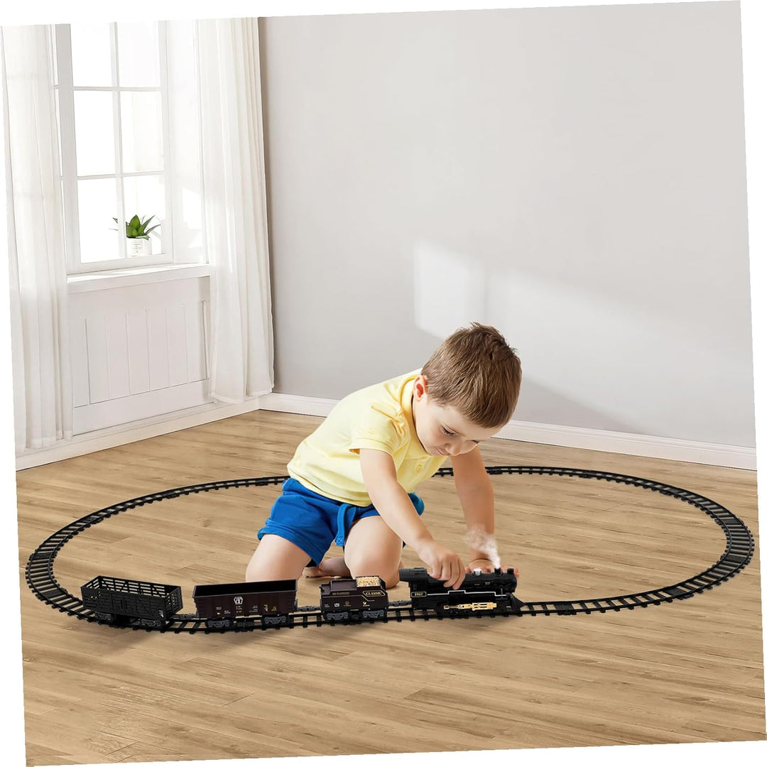 Toyvian Elektrisches Zugset für Kinder,batteriebetriebenes Zugset,elektrische Spielzeugeisenbahn mit
