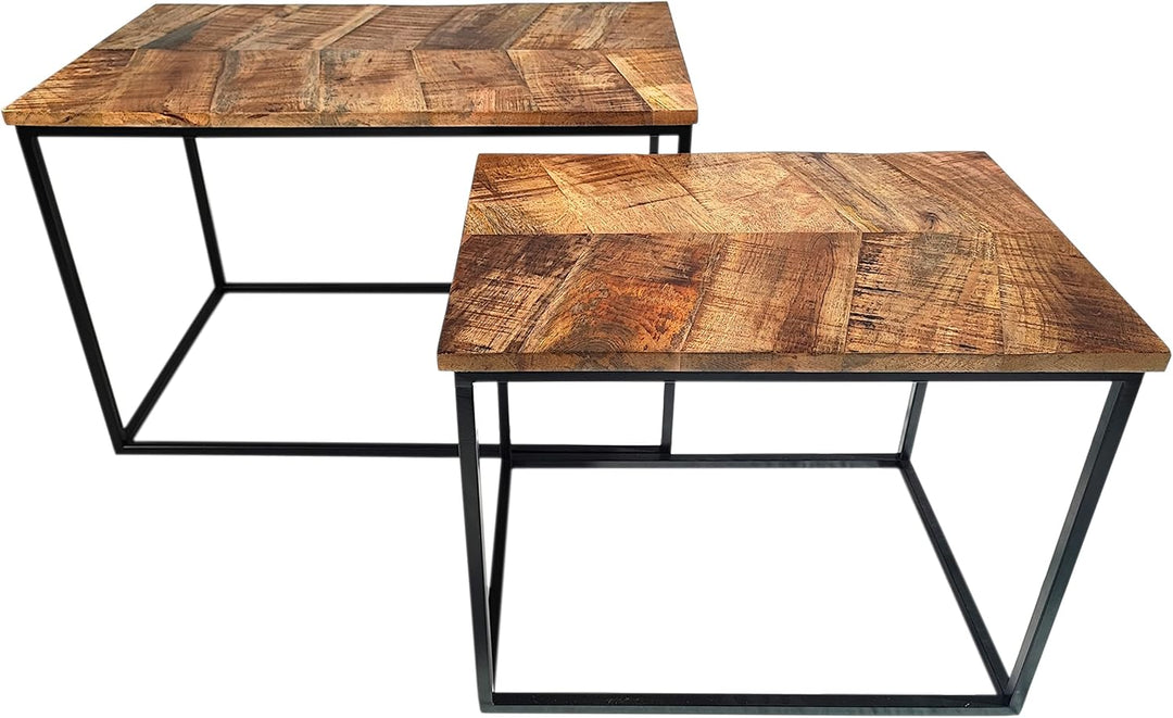 DARO DEKO Mango Holz Tisch rechteckig - 76,5 x 43,5 x 50 cm 77 x 44 x 50 cm, 77 x 44 x 50 cm