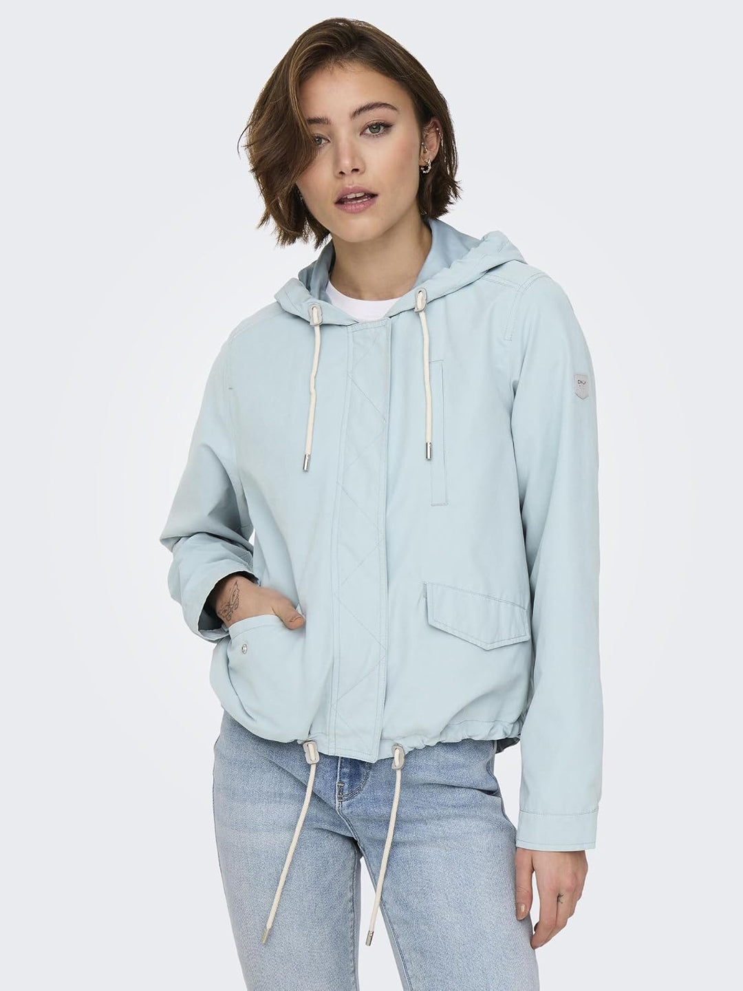ONLY Damen Onlskylar Hood Spring Jacket Cc OTW Jacke, M Gray Mist