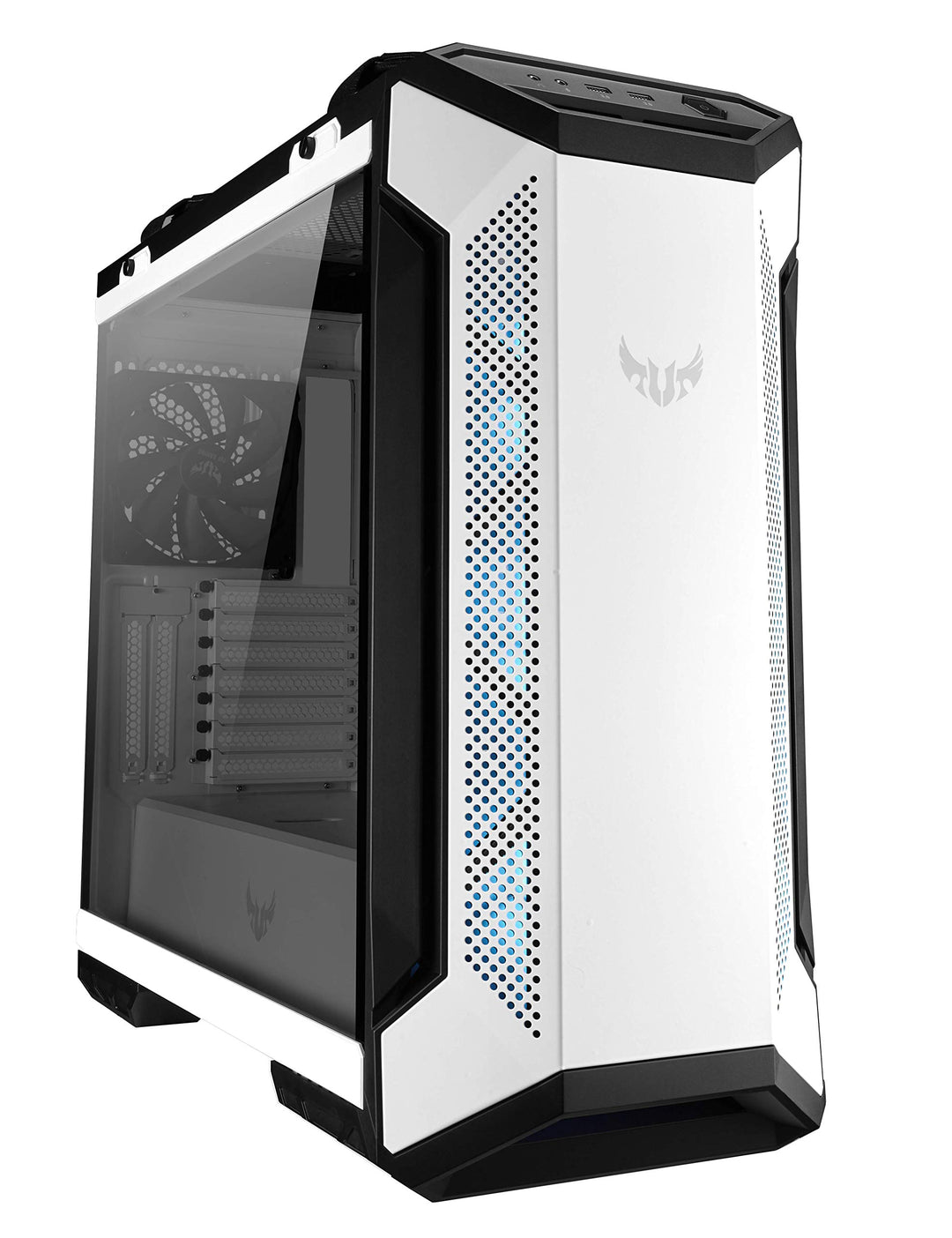 ASUS TUF Gaming GT501 White Edition Mid-Tower Computergehäuse für bis zu EATX Motherboards mit 2 x U