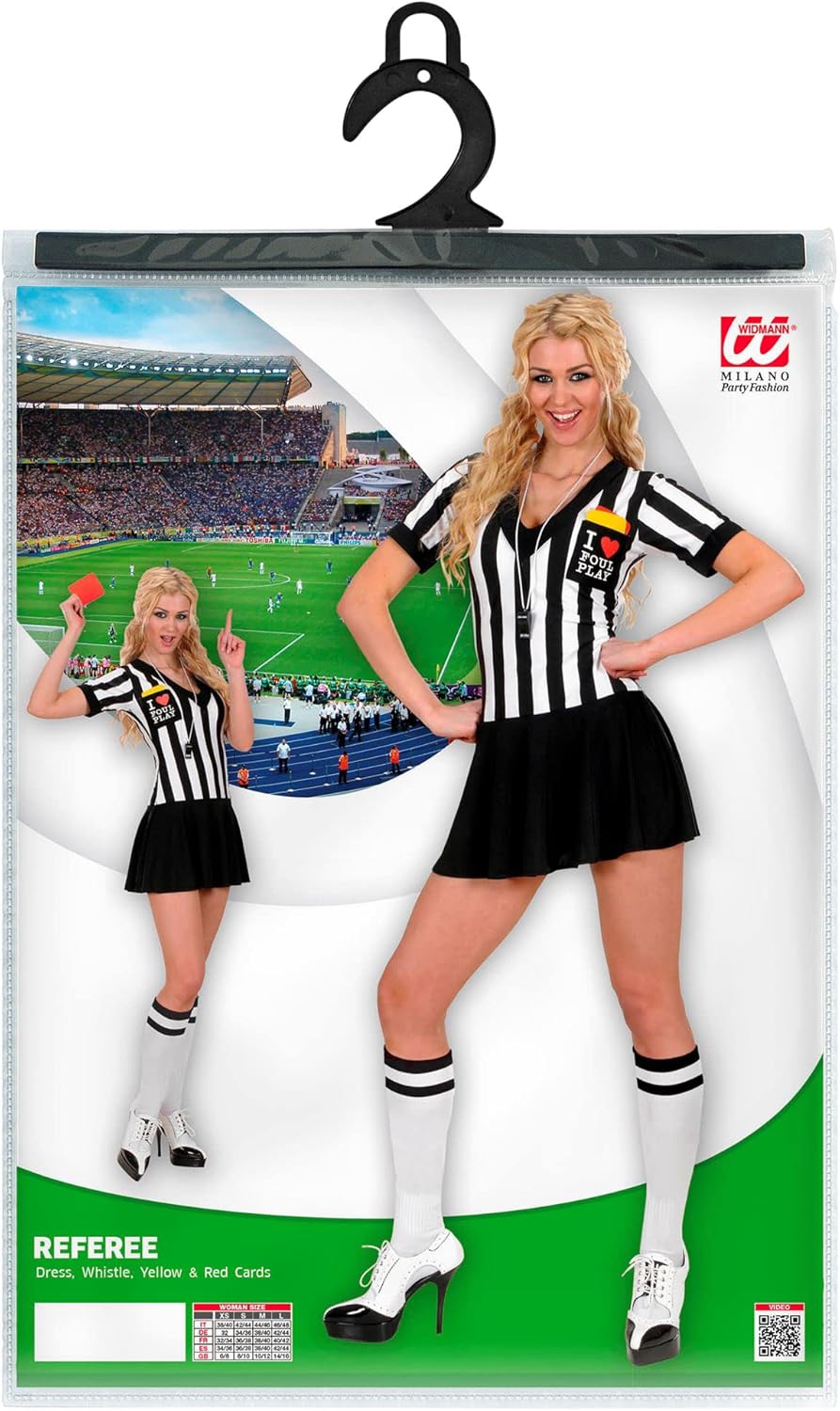"REFEREE" (dress, whistle, yellow &red cards) - (S), S