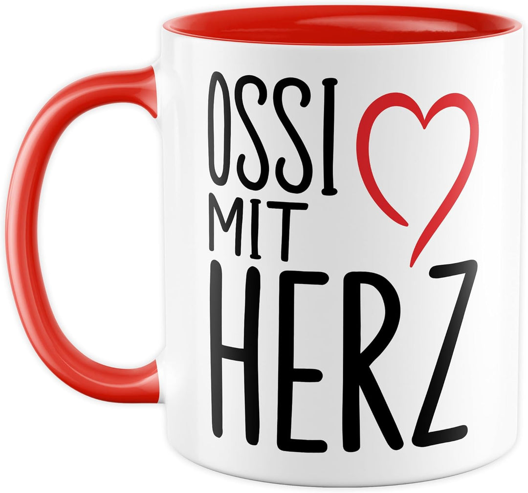 Ostdeutschland Tasse mit Spruch – Geschenk Ossi mit Herz – Kaffeetasse 330ml aus Keramik – DDR Osten