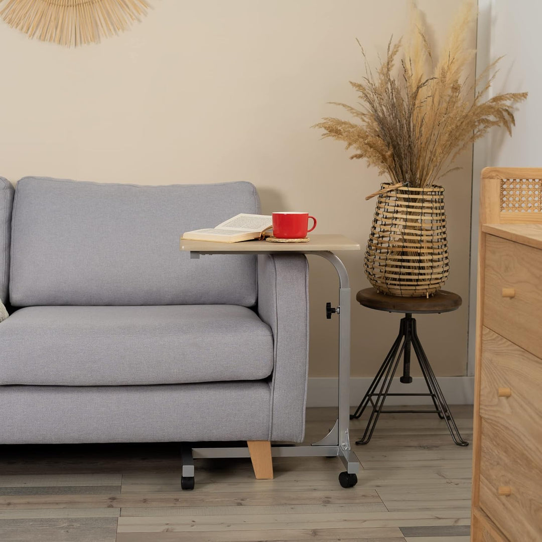 MEUBLE COSY Laptoptisch Höhenverstellbar mit Rollen Laptopständer Beistelltisch Sofatisch Nachttisch