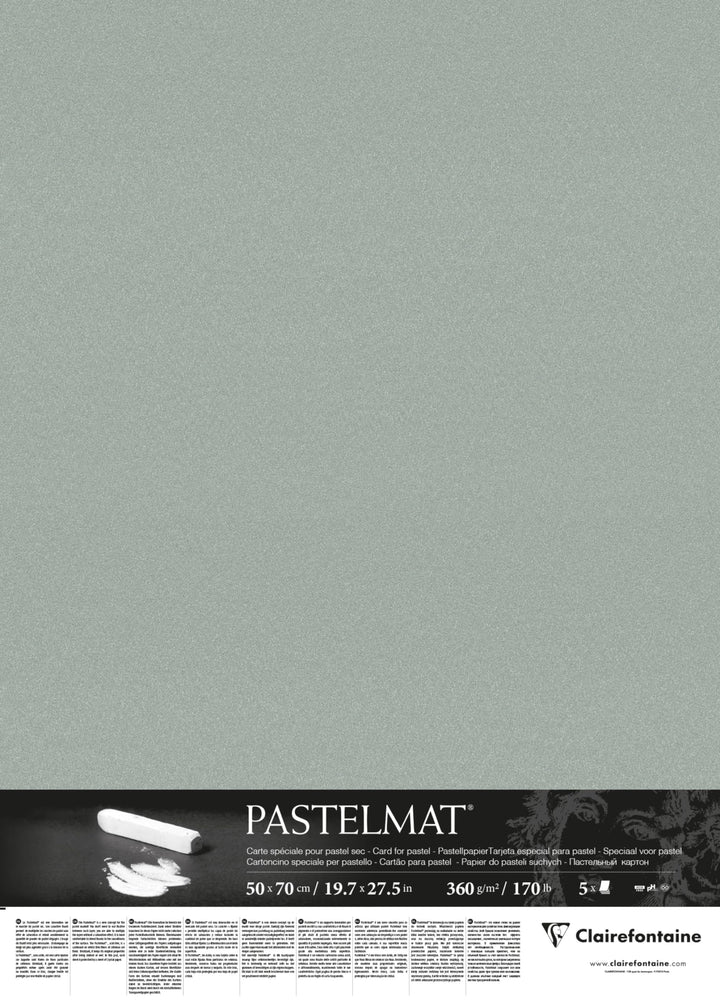 Clairefontaine 96157C Packung (mit 5 Zeichenbögen Pastelmat, 50 x 70 cm, 360 g, ideal für Trockentec