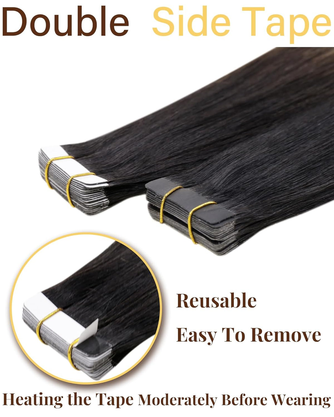 Hetto Echthaar Tape in Extensions Tape in Haarverlangerung Remy Echthaar Tape in Haar Extensions Sch