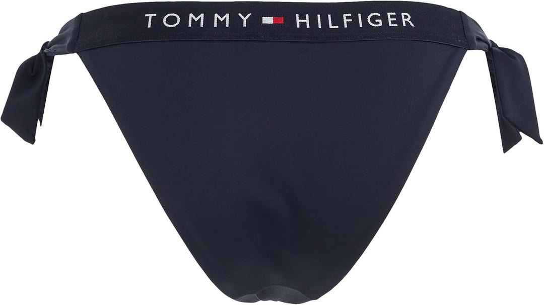 Tommy Hilfiger Damen Bikinihose Seitliche Schnürung Side Tie Cheeky Bikini Sport L Blau (Desert Sky)