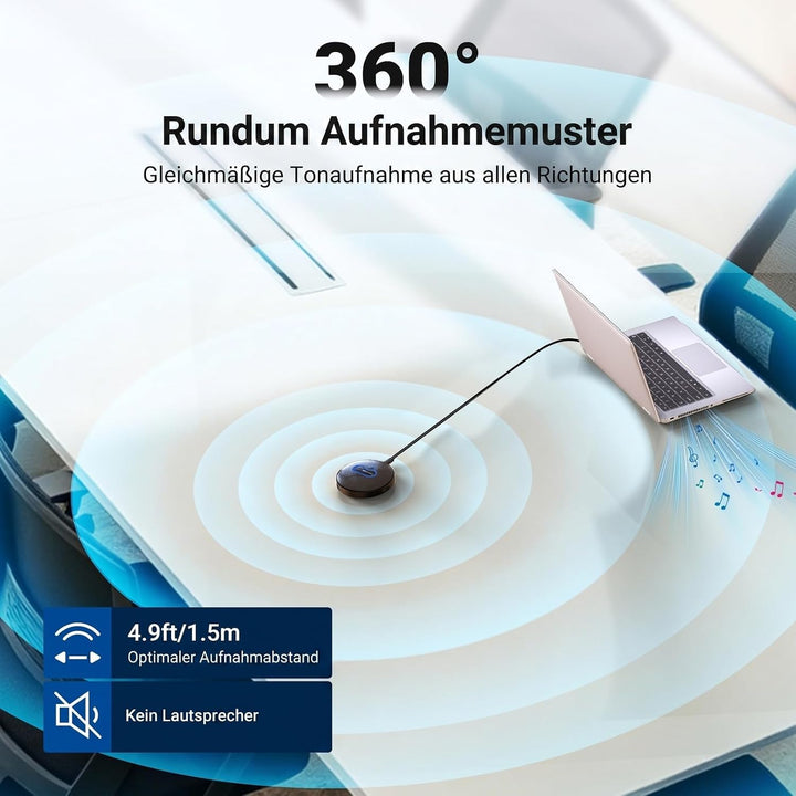NEEWER UM04 USB Mikrofon, AI Rauschunterdrückung, omnidirektionales Kondensator Tischmikrofon mit 48
