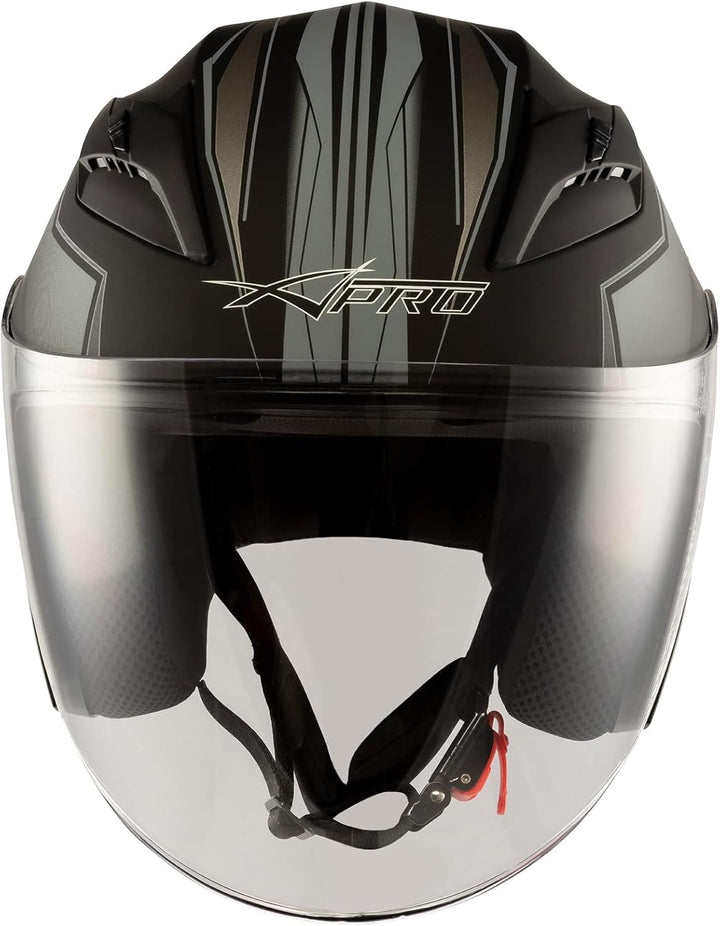 Motorradhelm Doppeltvisier City Jet Zertifikat ECE 22-06 Scooter 61-62 cm (XL) Matt Silber