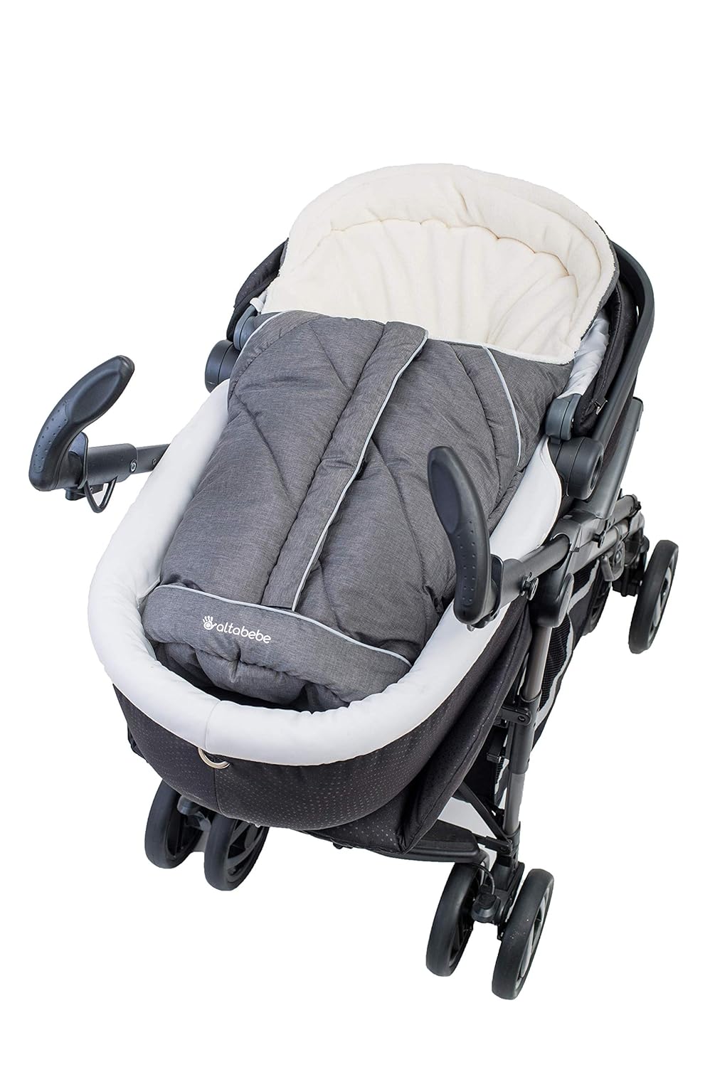 Altabebe AL2003P-01 Winterfusssack für Babyschale und Autositz, dunkelgrau/schwarz Dunkelgrau - Schw