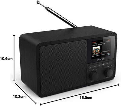 Philips Audio Internetradio DAB+ PR802/12 Radiowecker DAB+ (Bluetooth, DAB+, Sleep Timer, Dual Alarm