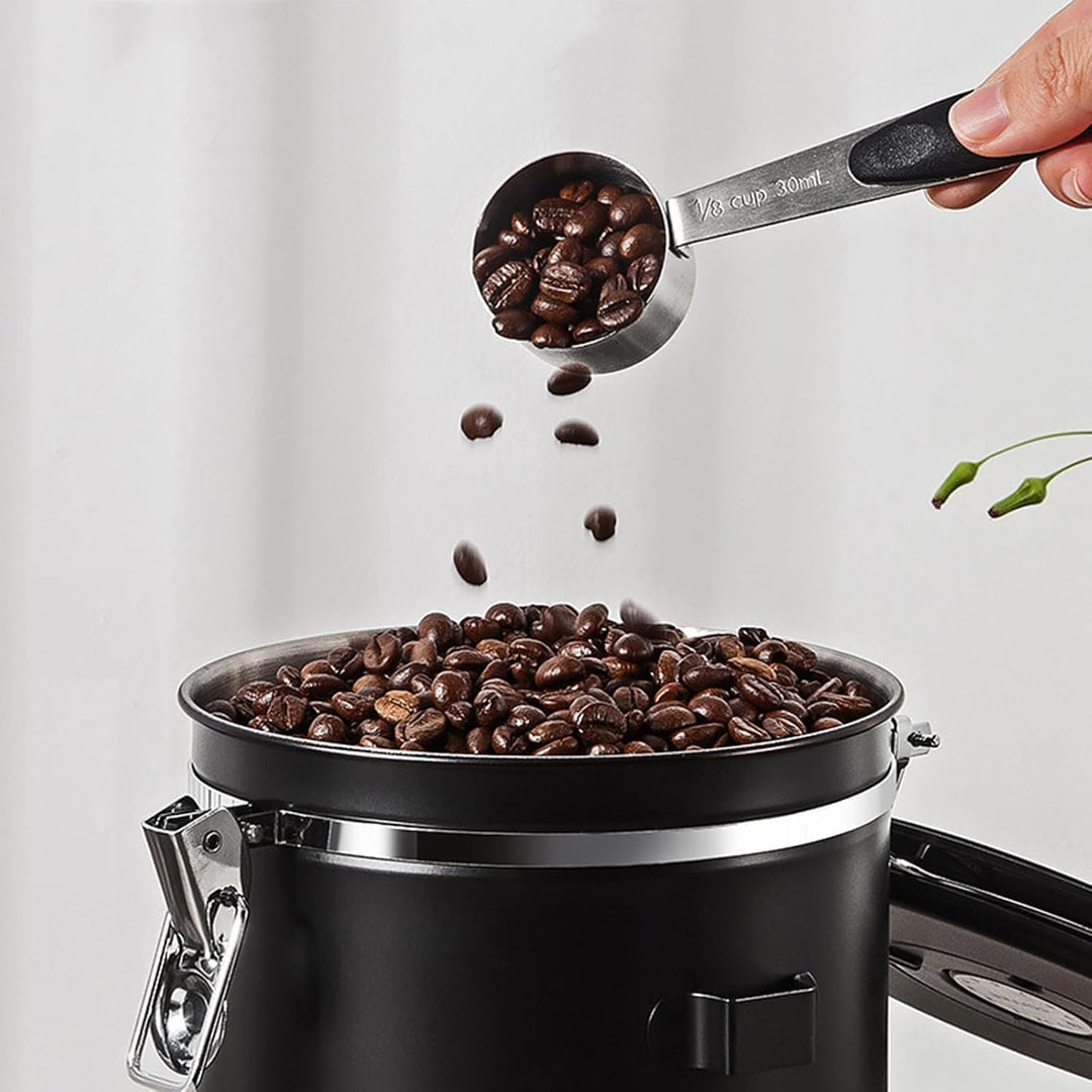 OurLeeme Kaffeedose Luftdicht aus Edelstahl 2.8L Glas mit Deckel Kaffeebhnen Behälter Vorratsdose Au