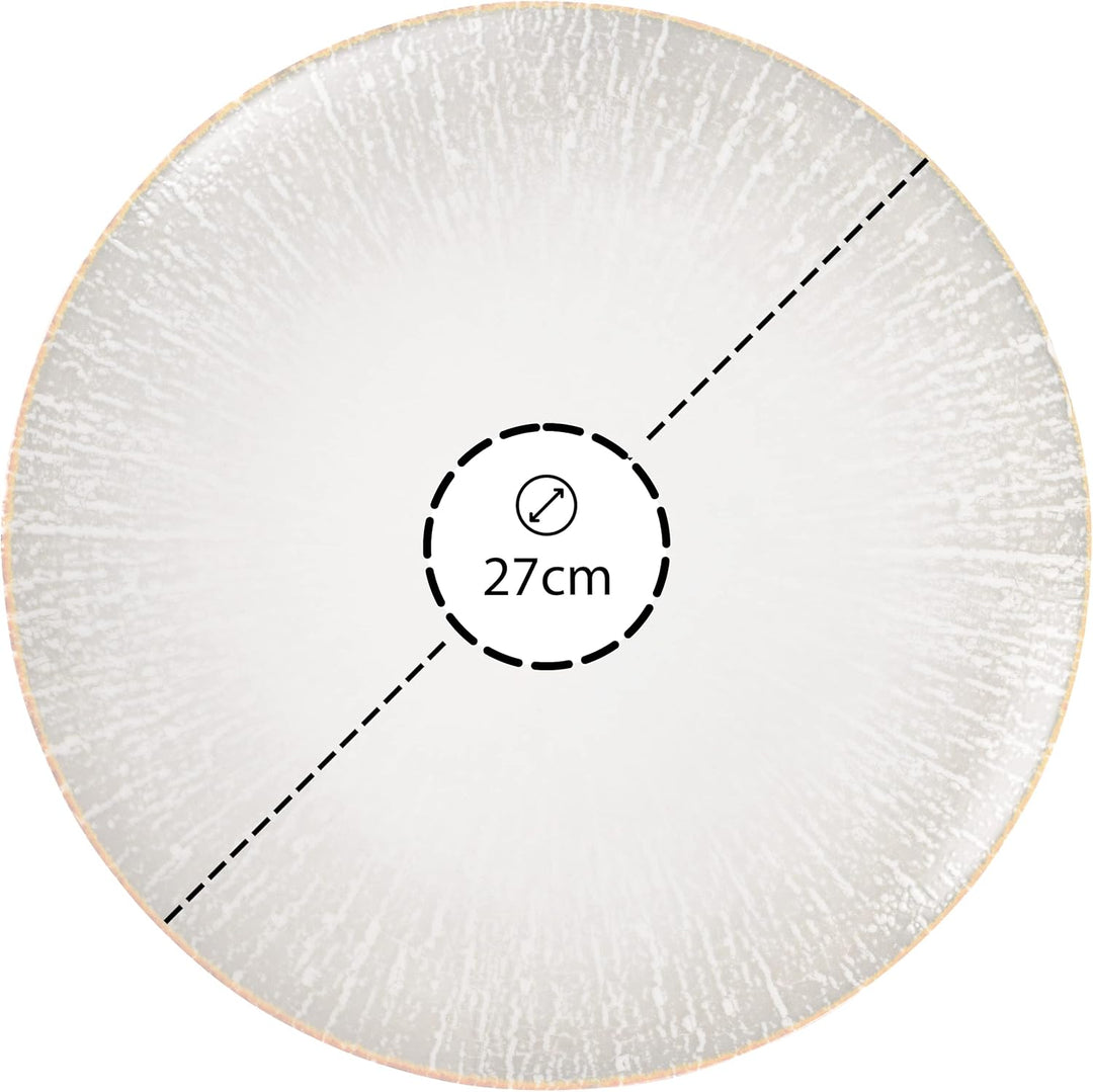 Hazel & Bos Juntos Teller-Set 6x, Porzellan, mit muster, 27cm, Grietas, Grosse Runde Hauptspeisentel