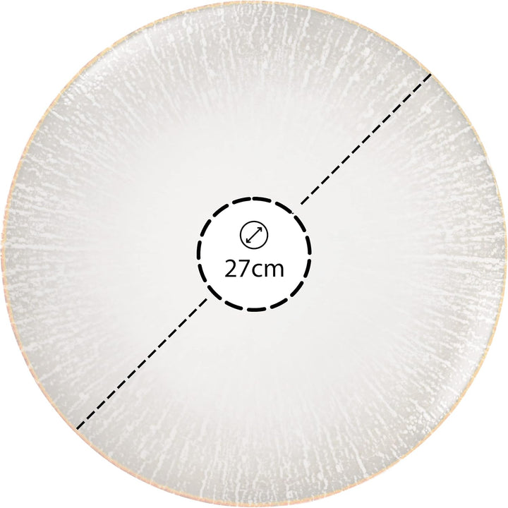 Hazel & Bos Juntos Teller-Set 6x, Porzellan, mit muster, 27cm, Grietas, Grosse Runde Hauptspeisentel