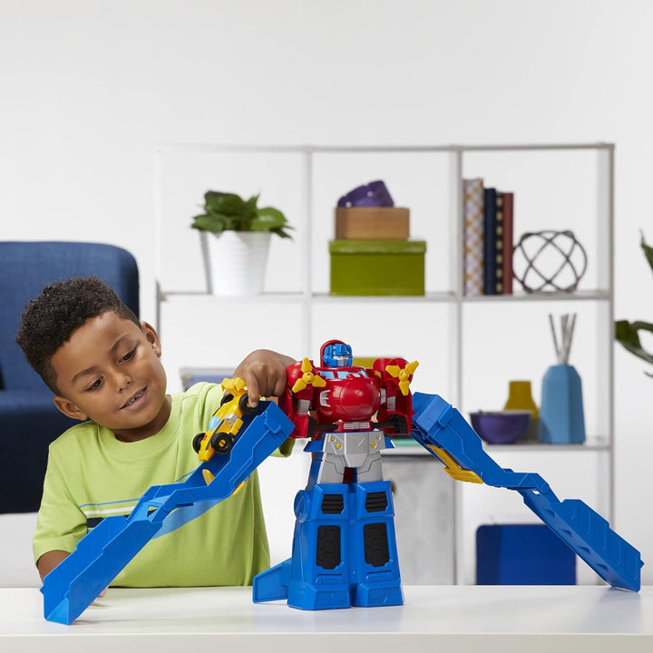 Transformers Spielzeuge Optimus Prime Jumbo Jet Flitzer Spielset mit 11 cm grosser Bumblebee Figur,