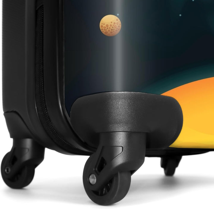 NoBoringSuitcases.com® Kinderkoffer Jungen Personalisiert - Koffer Kinder - Hartschalenkoffer Planet
