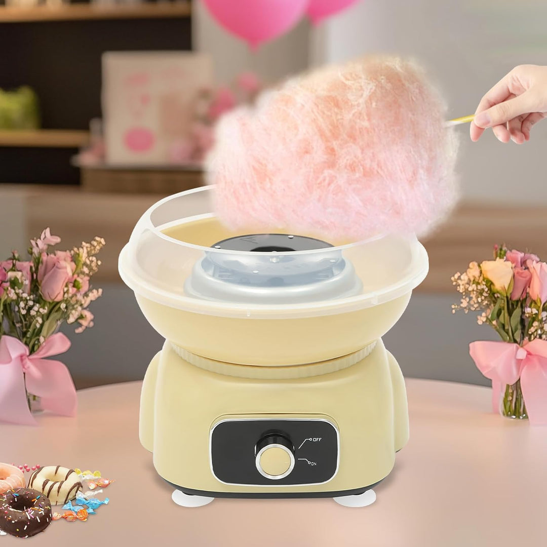 Zuckerwattemaschine, 500W Retro Cotton Candy Machine, Zuckerwatte Maschine mit Stäbchen und Messlöff