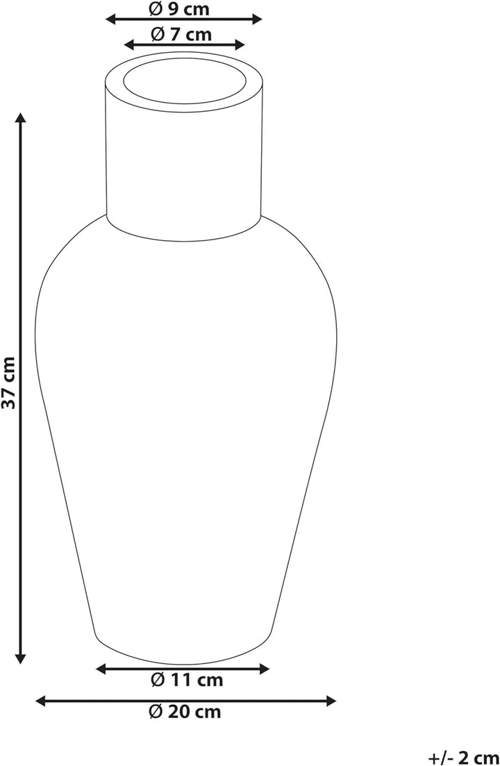 Dekorative Vase aus Terrakotta Handgefertigte Töpferei Orange Karfi