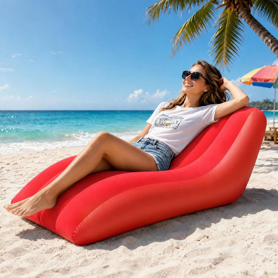 Bocguy Aufblasbarer Sessel, Luftsessel Outdoor, Luftsofa mit Luftpumpe, PVC Inflatable Sofa, Aufblas