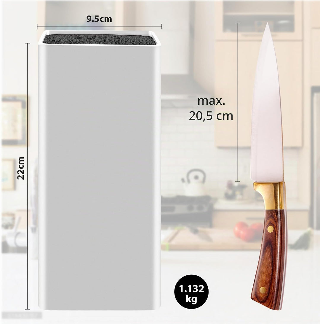 Cheerhom Messerblock Ohne Messer Square, Universal Messerblock mit Flexiblen Lamellen, Messerhalter
