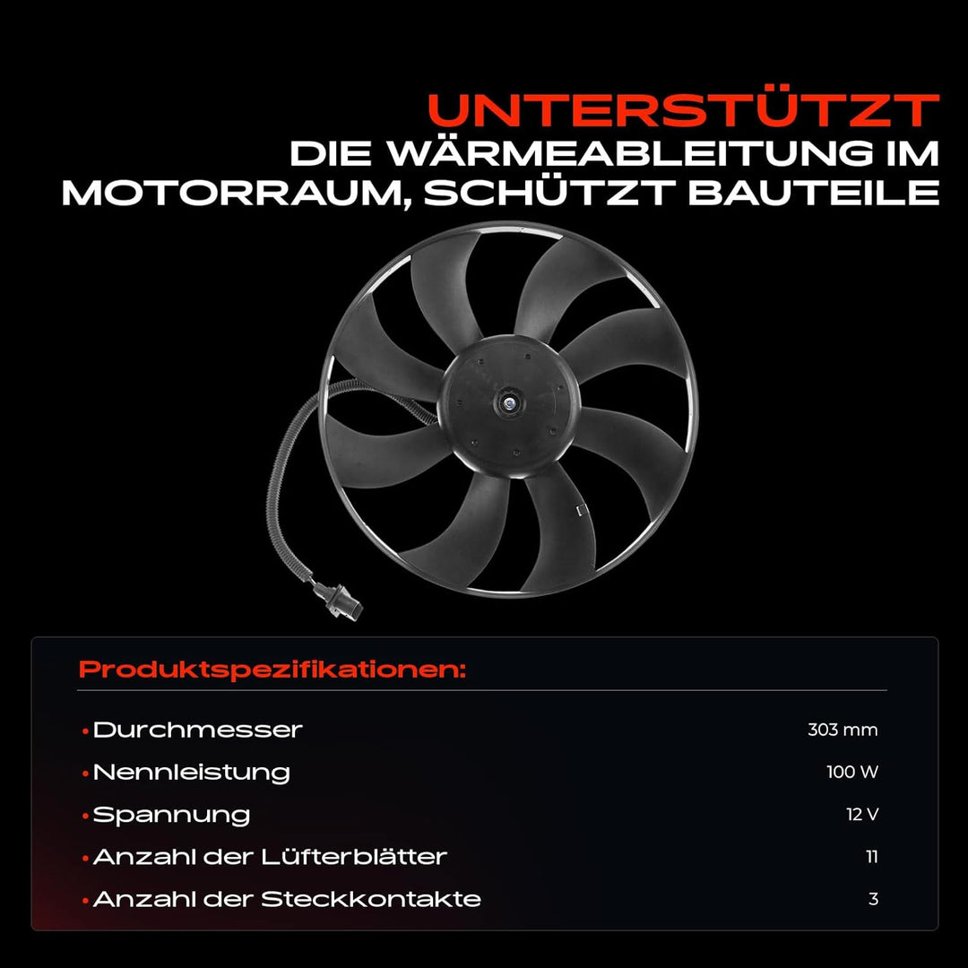 Kühlerlüfter für Ibiza III 6L1 Cordoba 6L2 Fabia I 6Y2 6Y5 5J Fox 5Z1 5Z3 Polo 6N2 9N_ 1.4 L 1999-20